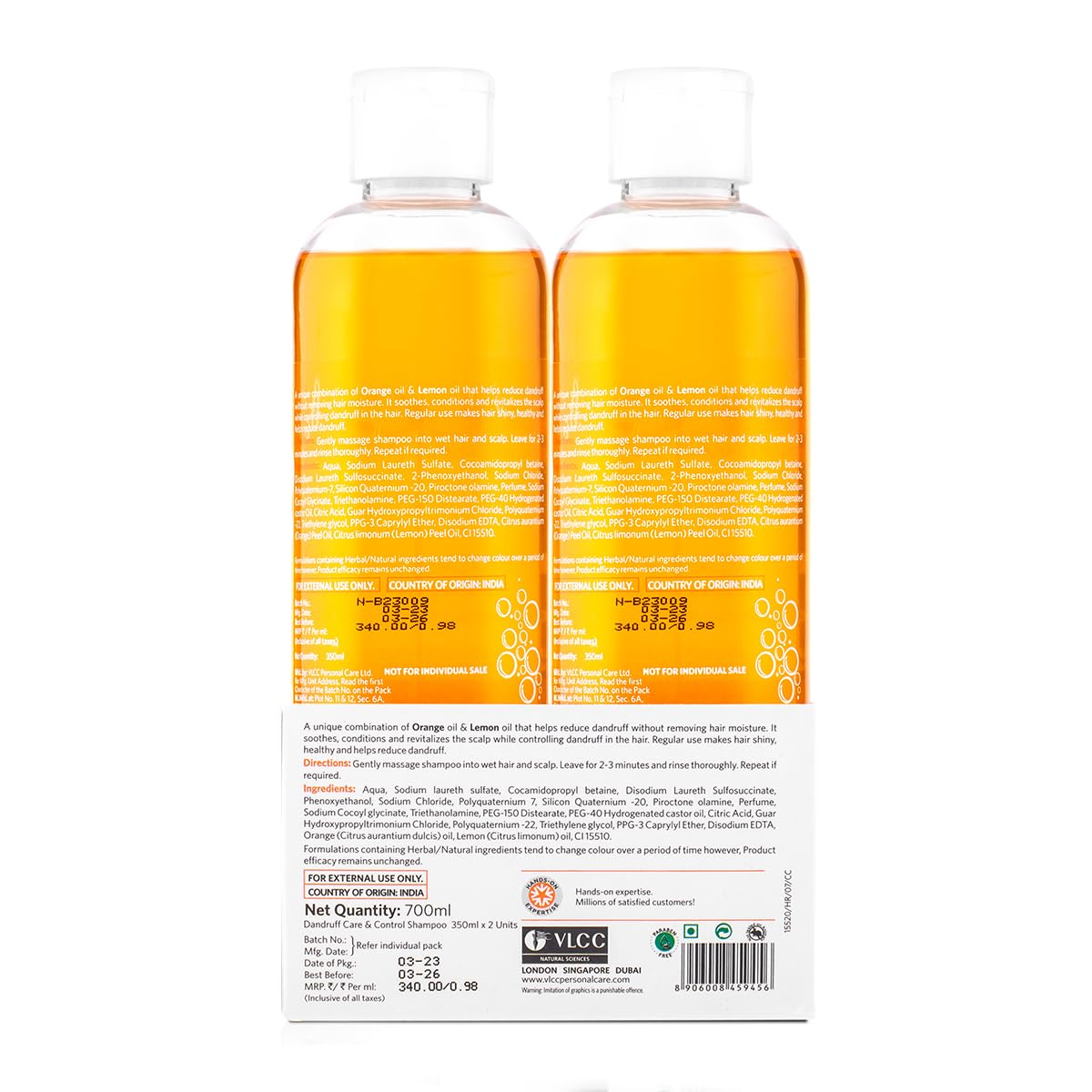 VLCC Dandruff Care & Control Shampoo - B1G1 - 350ml X 2 (700ml) – view 6