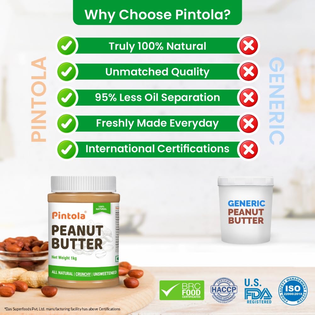 Pintola All Natural Peanut Butter Crunchy 1kg – view 3