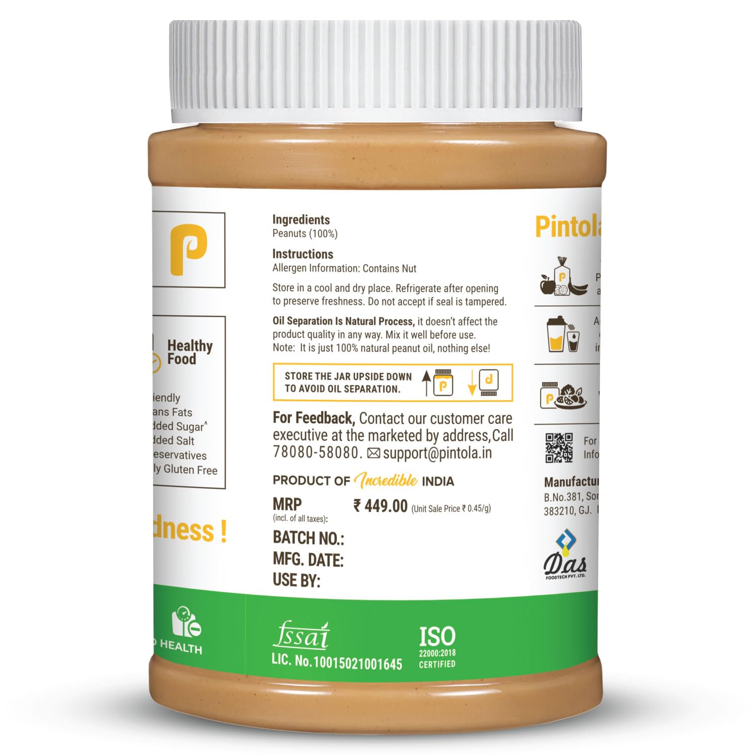 Pintola All Natural Peanut Butter Crunchy 1kg – view 8