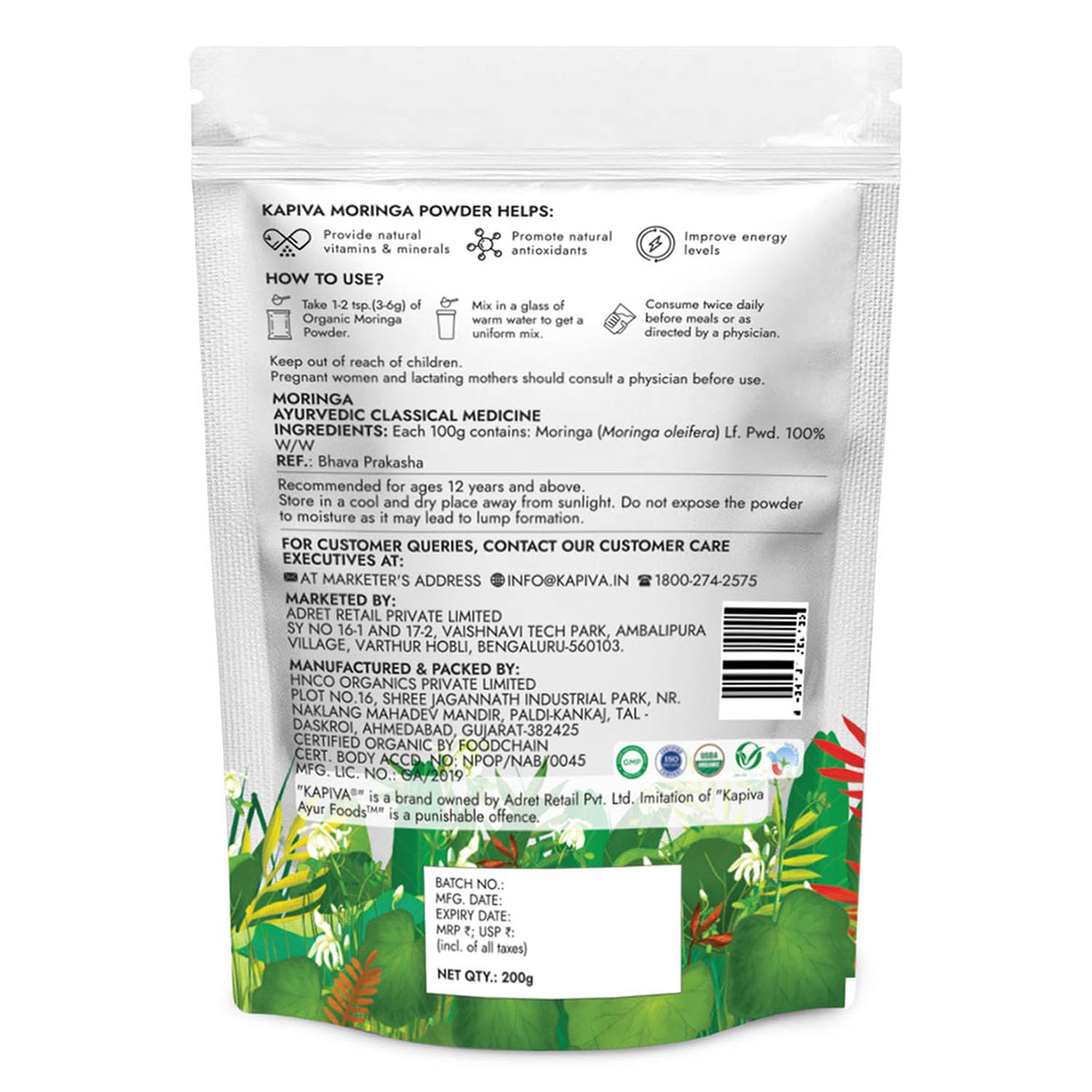 Kapiva Certified Organic Moringa Powder 200g (Pack of 2) – view 8
