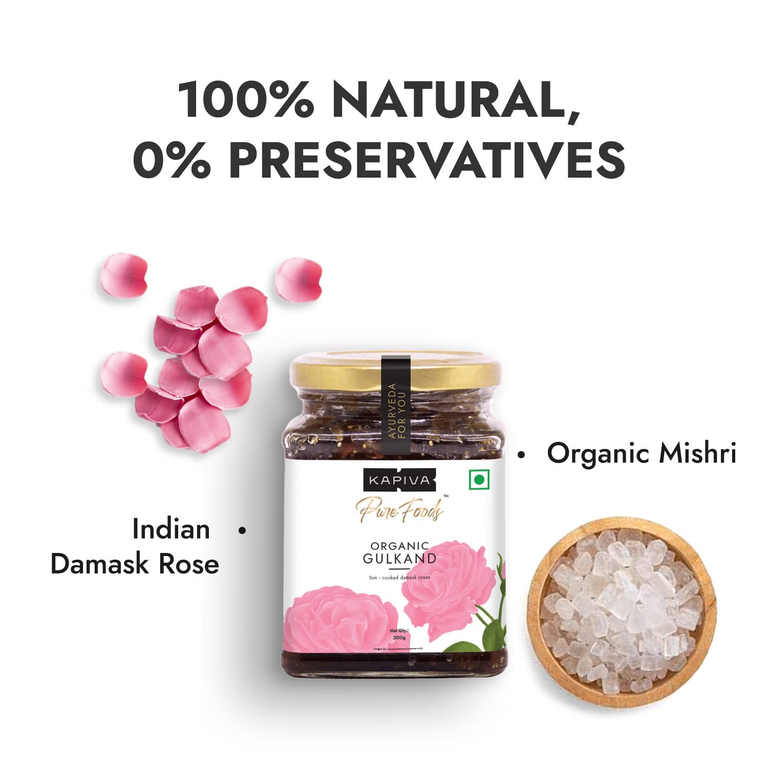 Kapiva Organic Gulkand 300gms (Rose Petal Jam) – view 3