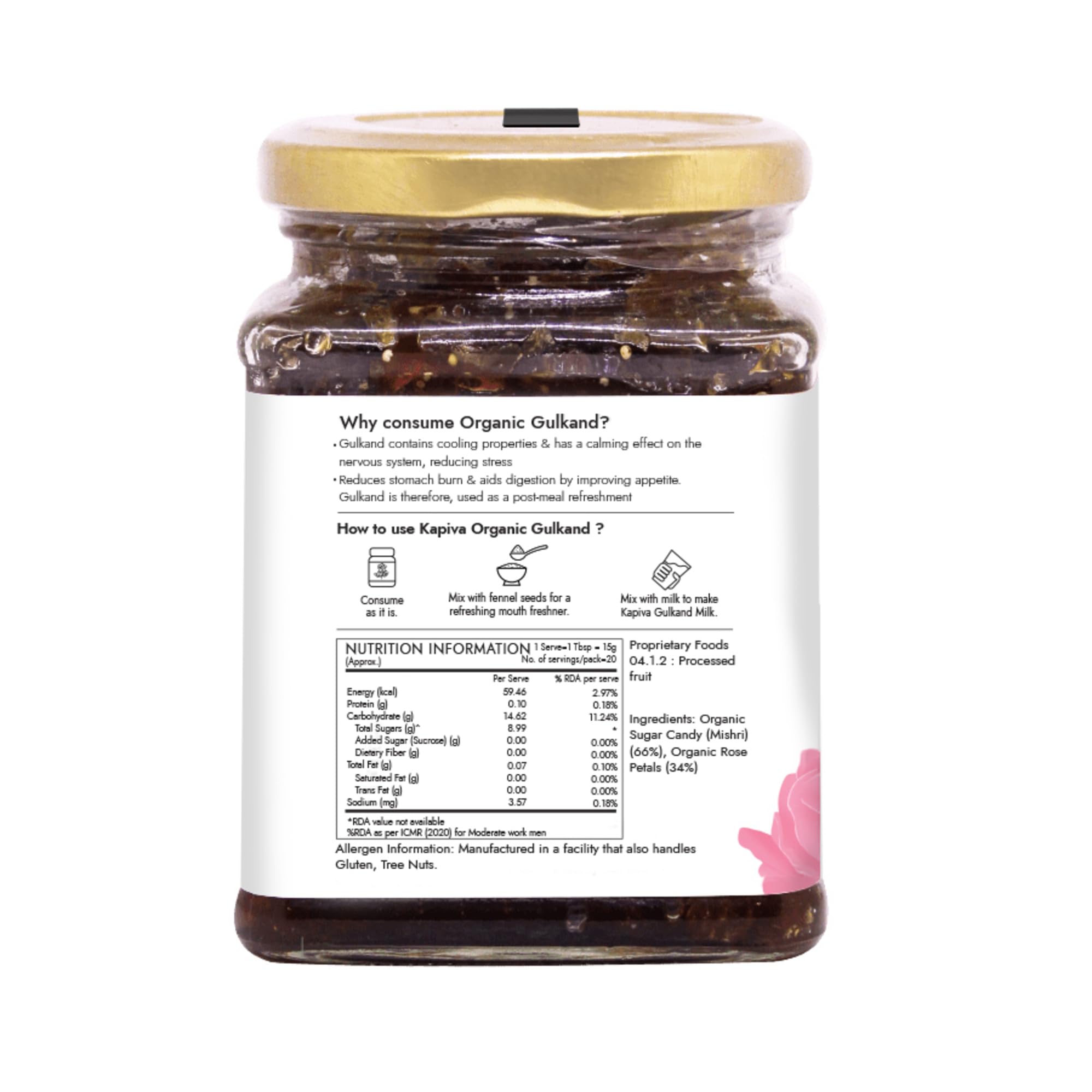Kapiva Organic Gulkand 300gms (Rose Petal Jam) – view 7