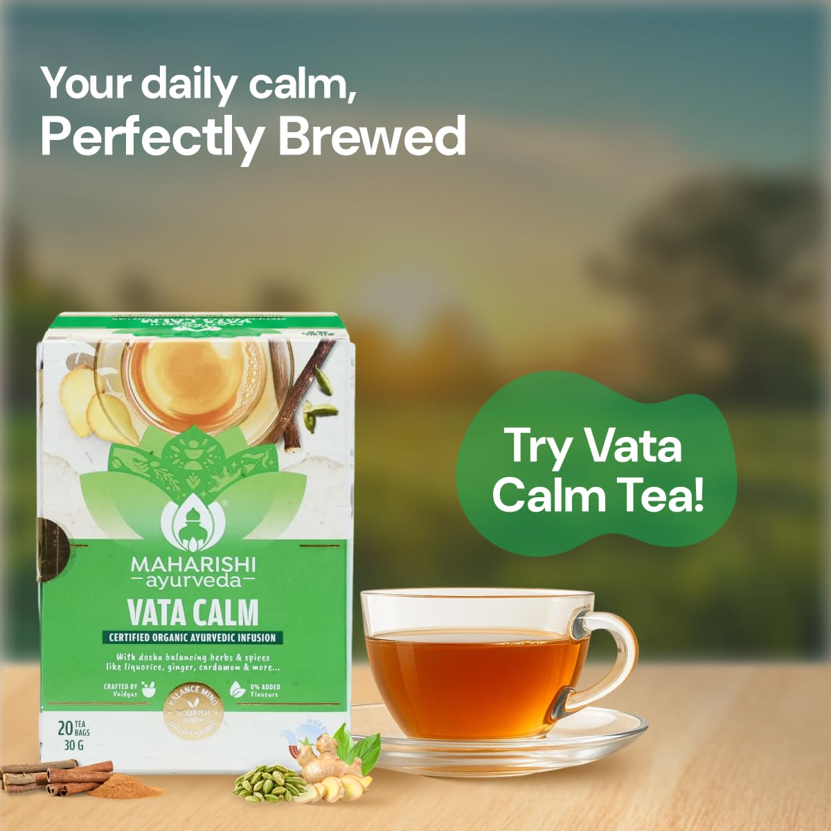 Maharishi Ayurveda Organic Certified Vata Calm Herbal Tea – view 2