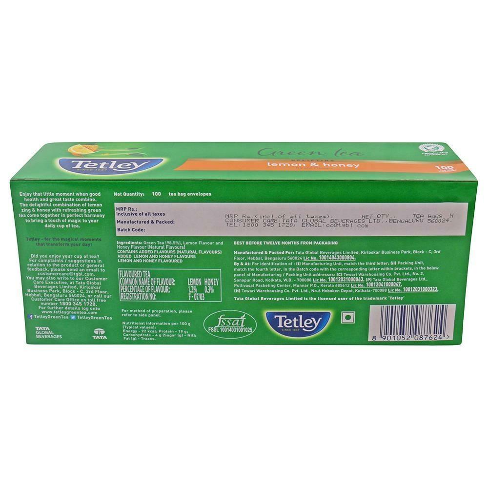 Tetley Lemon & Honey Green Tea Bags 100 Pcs – view 3