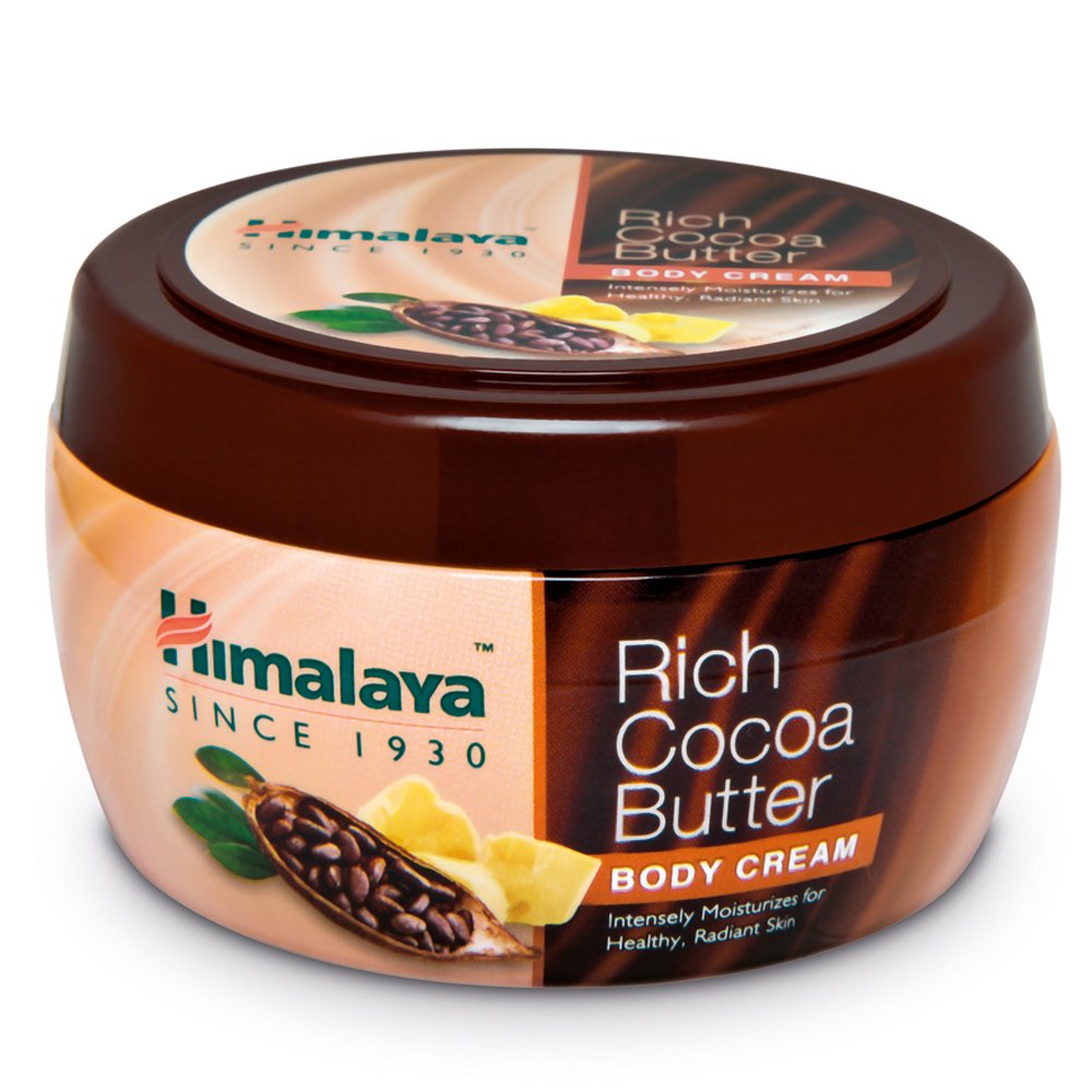 Himalaya cocoa butter body cream 200ml jar on clean background