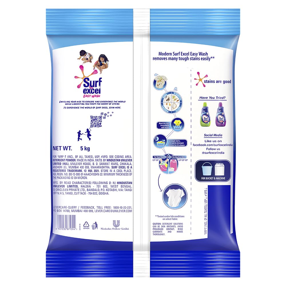 Surf Excel Easy Wash Detergent Powder 5 Kg – view 2