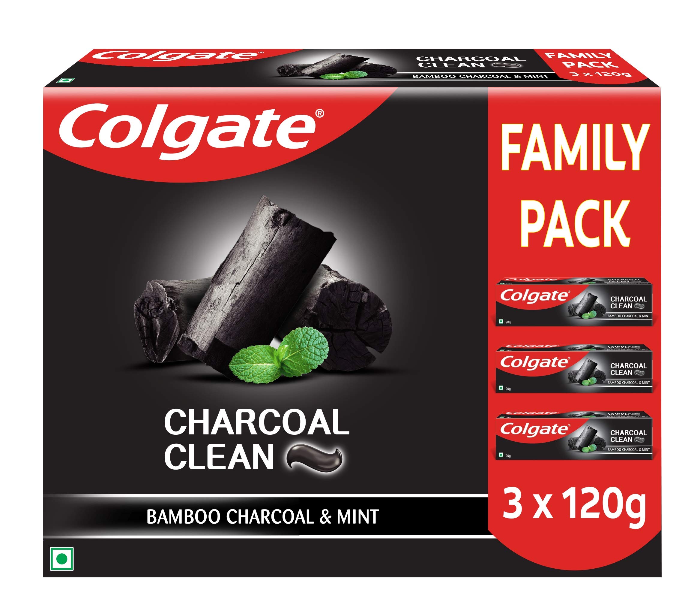 Colgate Charcoal Clean Toothpaste 360 gm Box – view 2