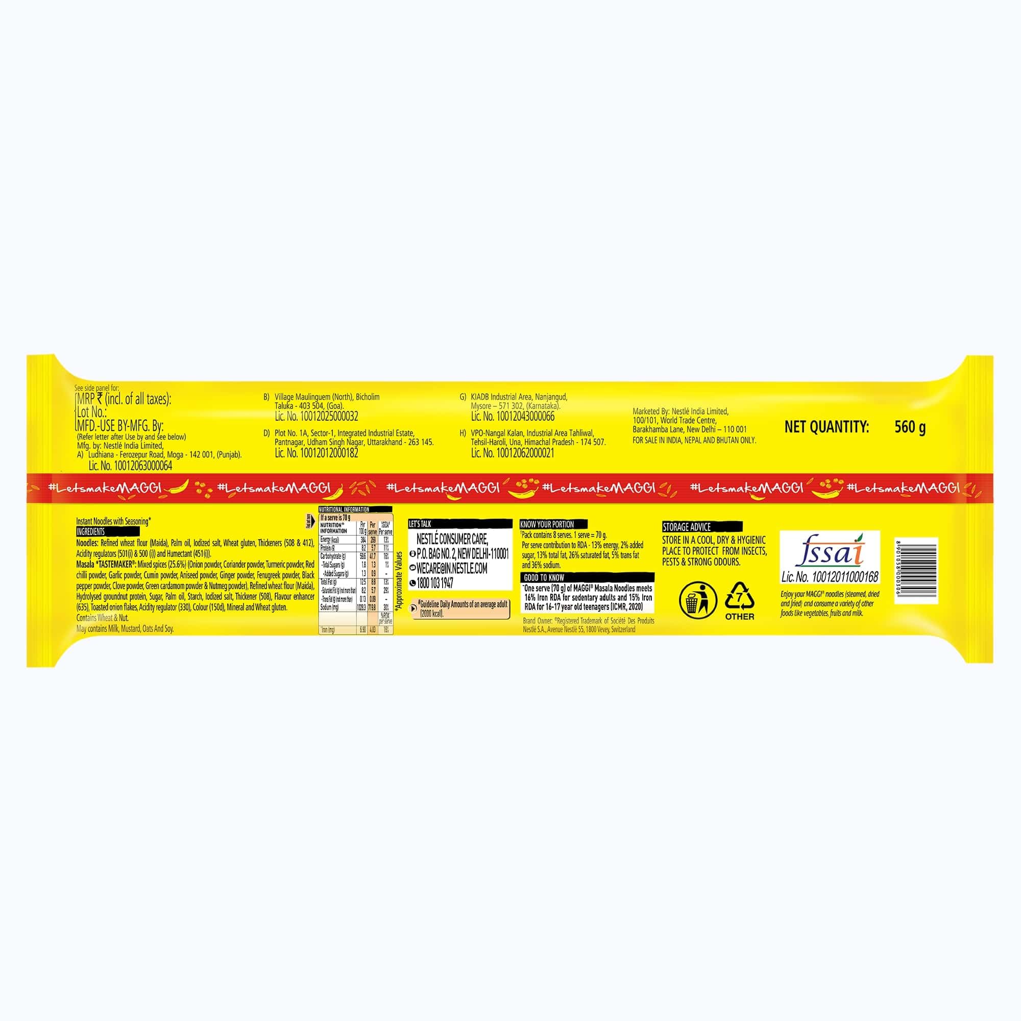 MAGGI 2-minute Instant Noodles, Masala Noodles with Goodness of Iron, Made with Choicest Quality Spices, Favourite Masala Taste, 560g – view 4