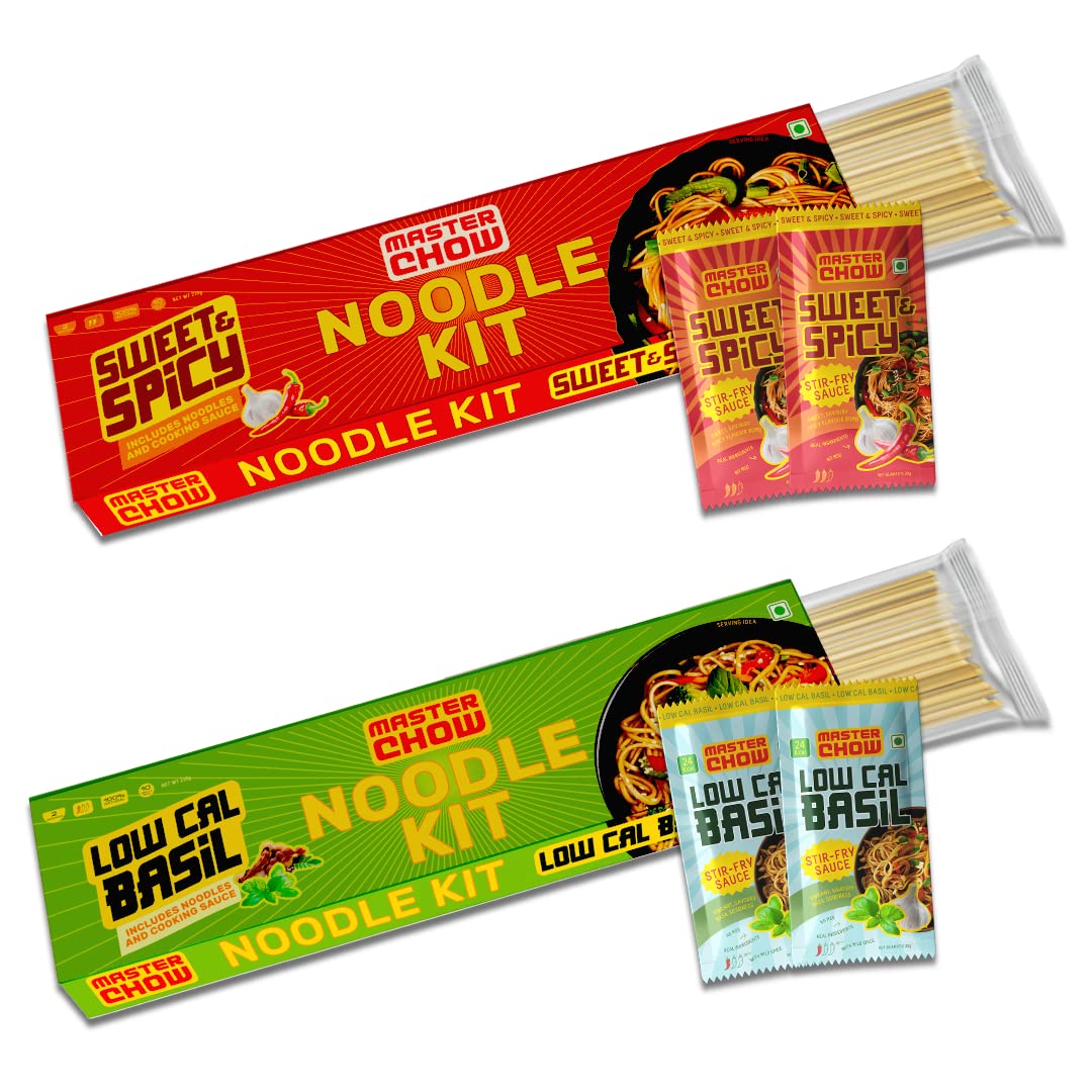 Pack of two MasterChow noodle kits with sauces and noodles