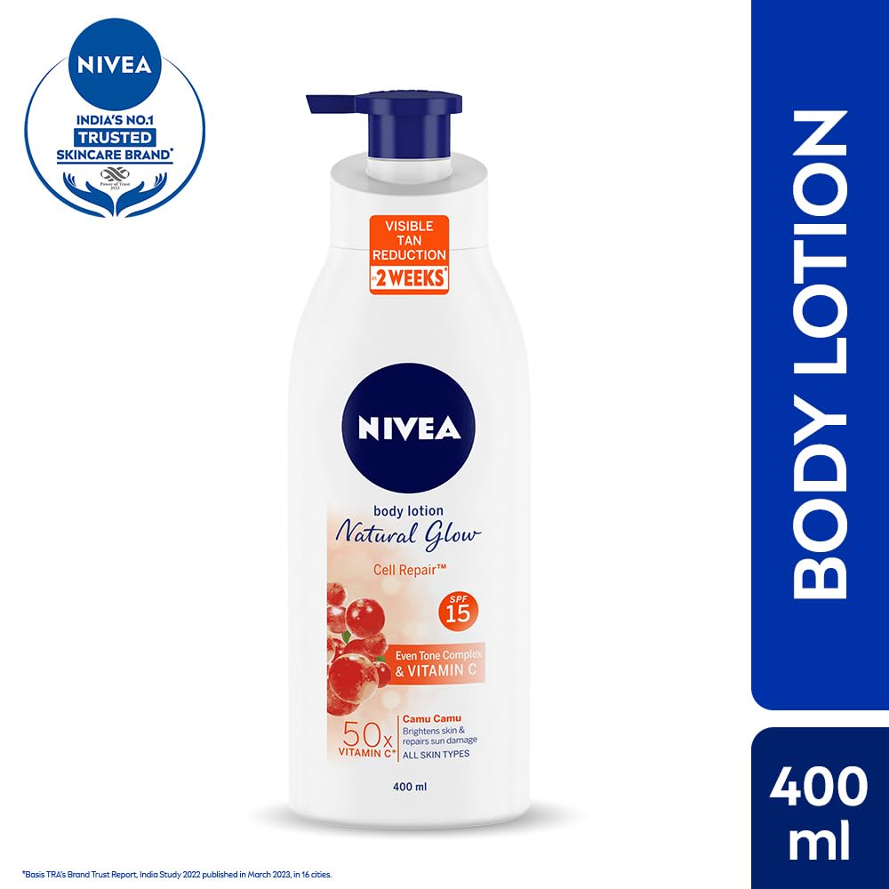 NIVEA Body Lotion Natural Glow, Cell Repair, Spf 15 & 50X Vitamin C 400ml – view 2