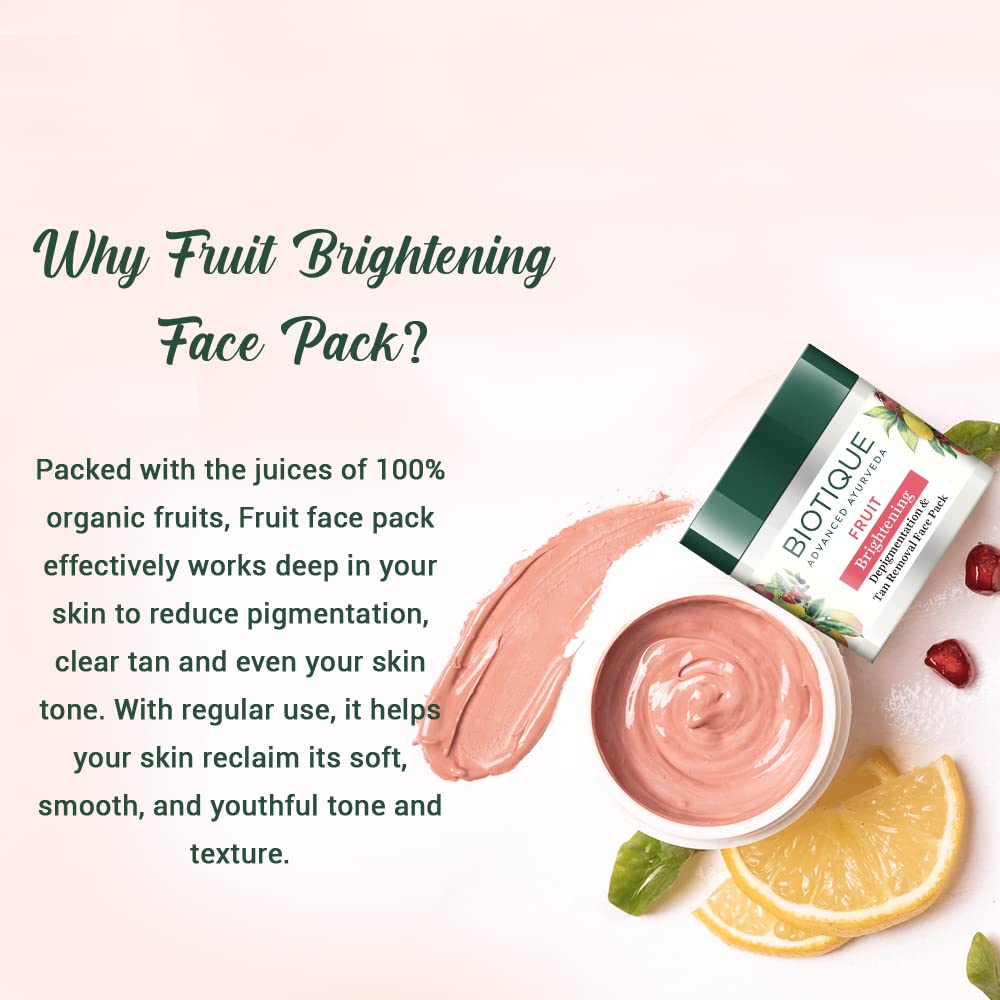 Biotique Fruit Brightening Depigmentation and Tan Removal Face Pack – view 5