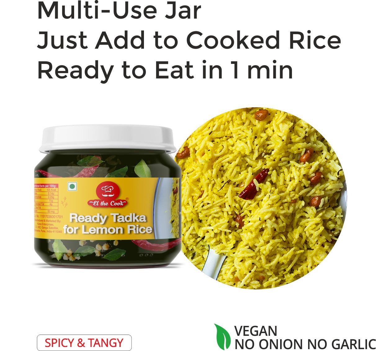 El The Cook Lemon Rice Tadka Jar - 180g – view 3