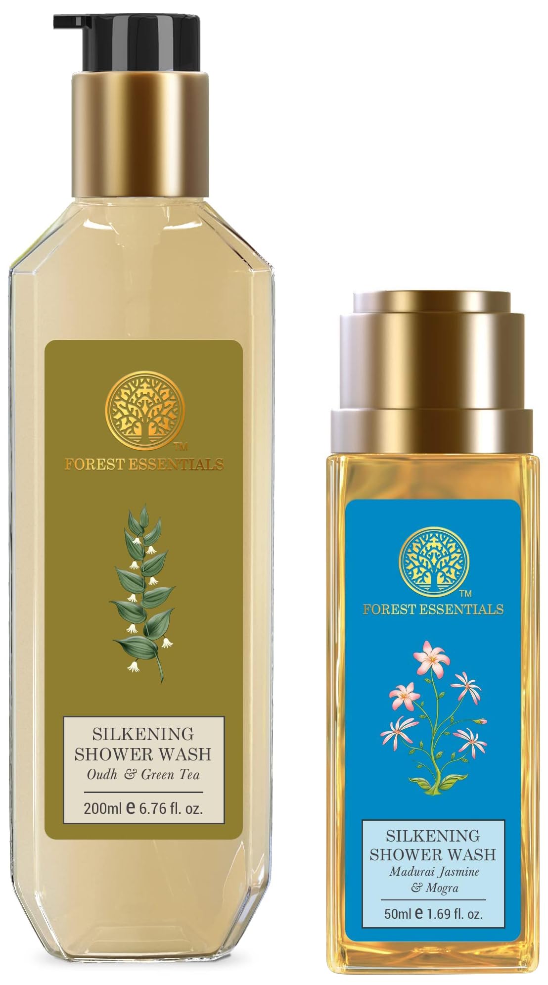 Silkening shower wash combo with Oudh Green Tea and Jasmine bottle