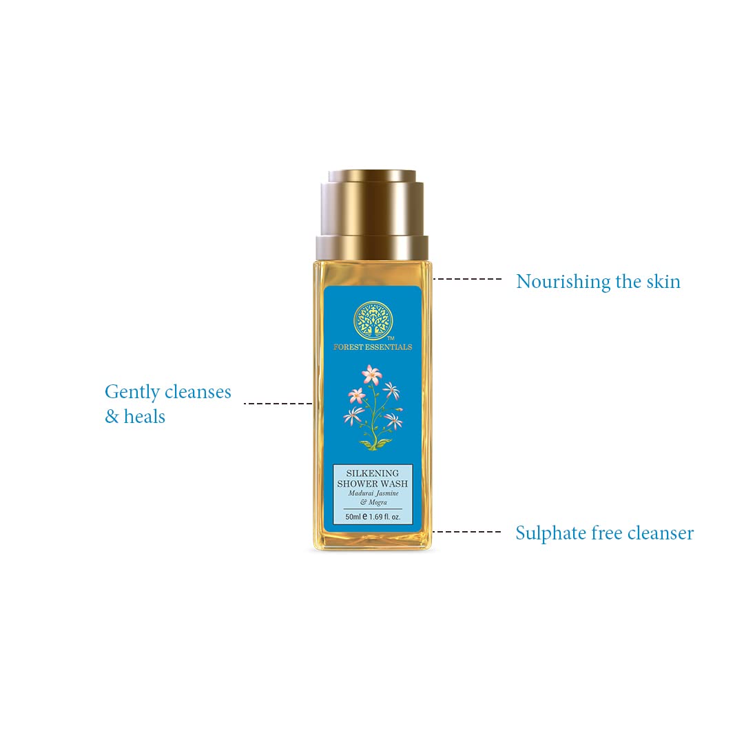 Forest Essentials Silkening Shower Wash Oudh & Green Tea & Forest Essentials Travel Size Silkening Shower Wash Madurai Jasmine & Mogra Combo – view 4