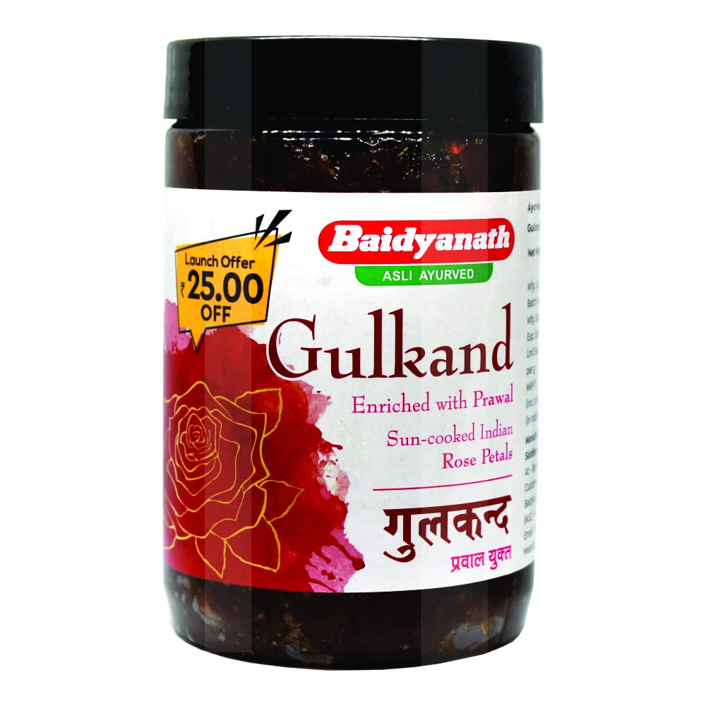 Baidyanath gulkand jar with sun-cooked rose petal jam