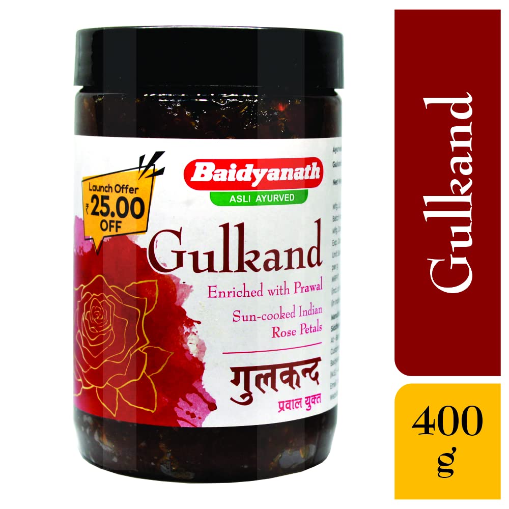Baidyanath Gulkand Gummy Enriched with Prawal Sun-cooked Indian (Rose Petal Jam) - 400gram – view 5