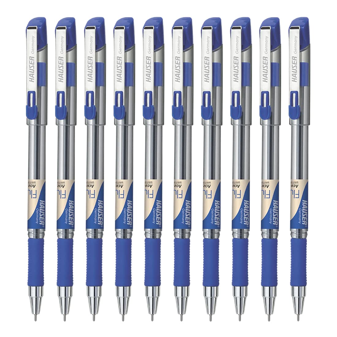Blue Hauser Fluidic ballpoint pen set in 10-piece wallet