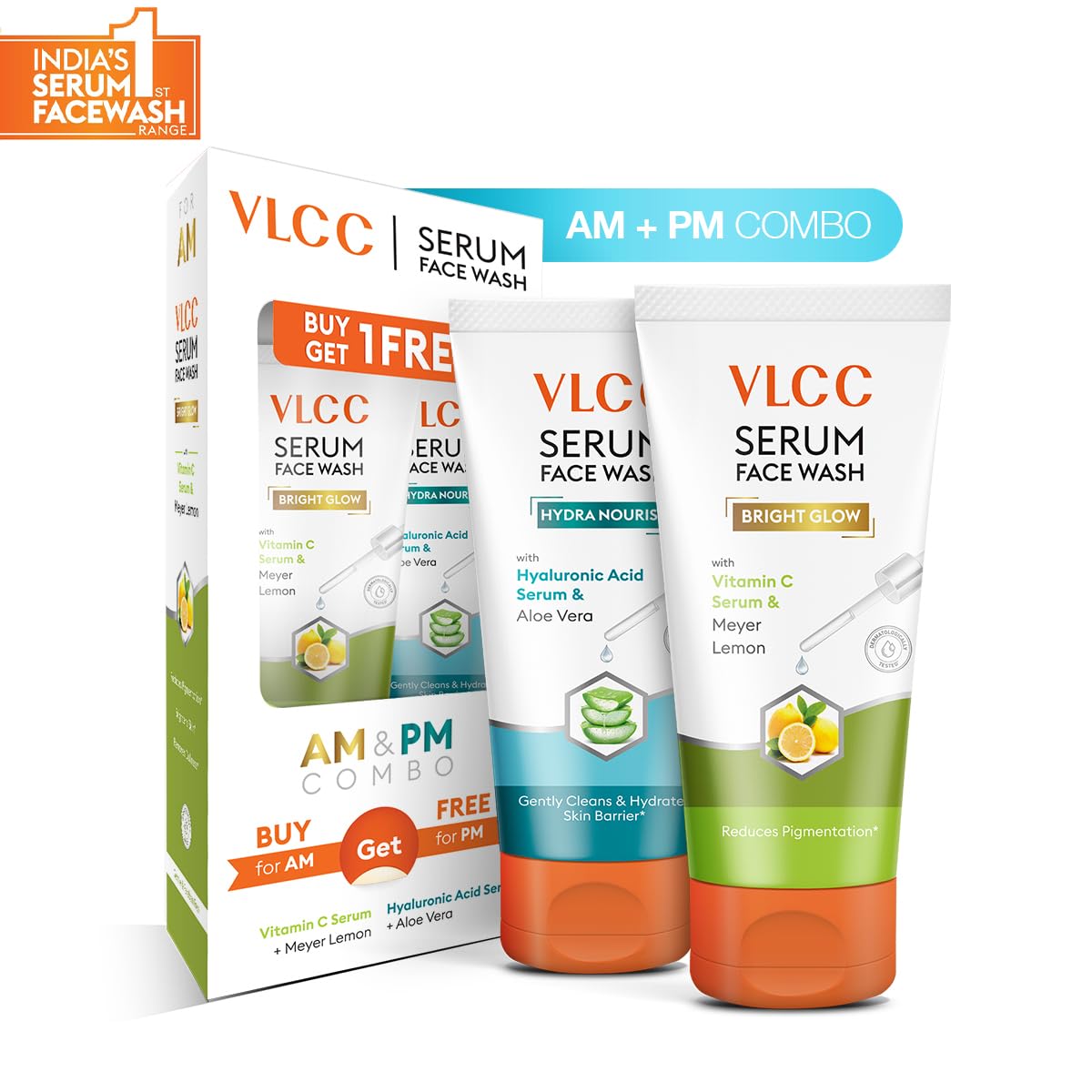 VLCC Vitamin C & Meyer Lemon Serum Facewash - 150 ml to Reduce Pigmentation & Brighten for AM – view 2