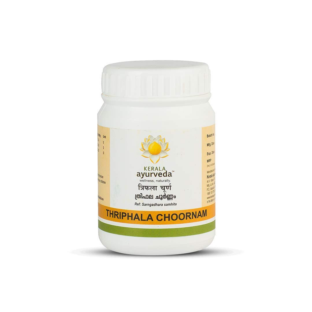 Bottle of Triphala choornam powder by Kerala Ayurveda