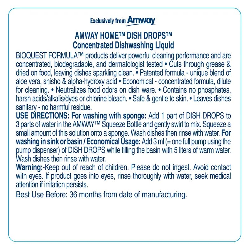 Amway Dish Drops Concentrated Dishwashing Liquid 200ML (pack of 2) – view 2