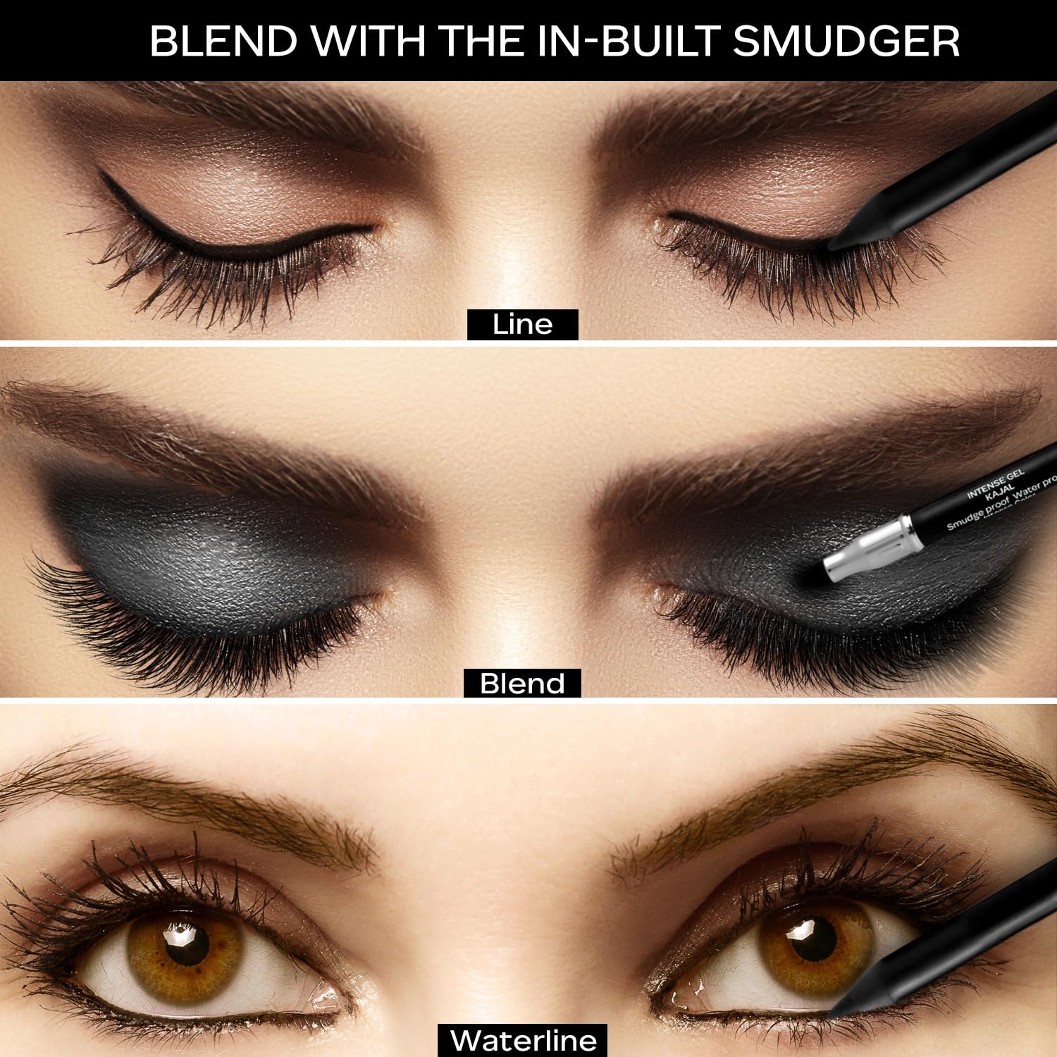 FACES CANADA Ultime Pro Intense Gel Kajal With Smudger & Sharpener - Black, 1.2 g – view 4