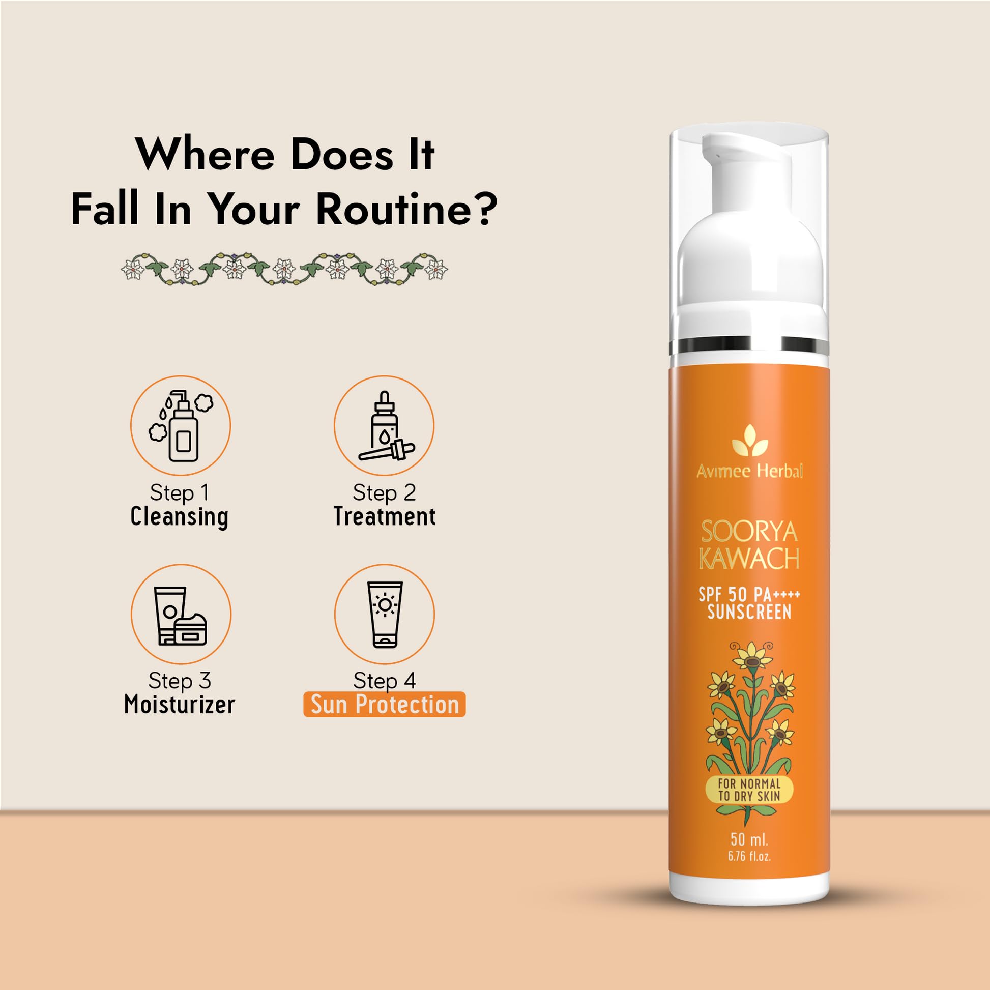 AVIMEE HERBAL Soorya Kawach Sunscreen With De-Tan Extract - 50 ml – view 5