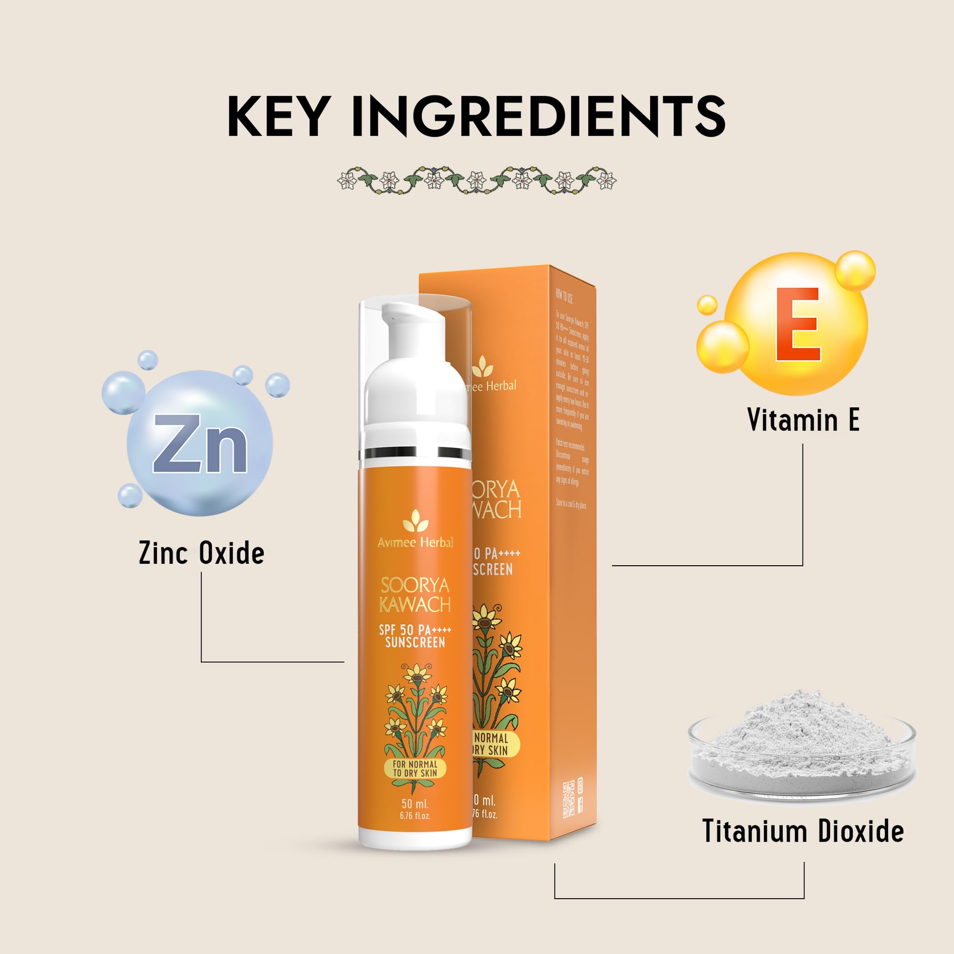 AVIMEE HERBAL Soorya Kawach Sunscreen With De-Tan Extract - 50 ml – view 7