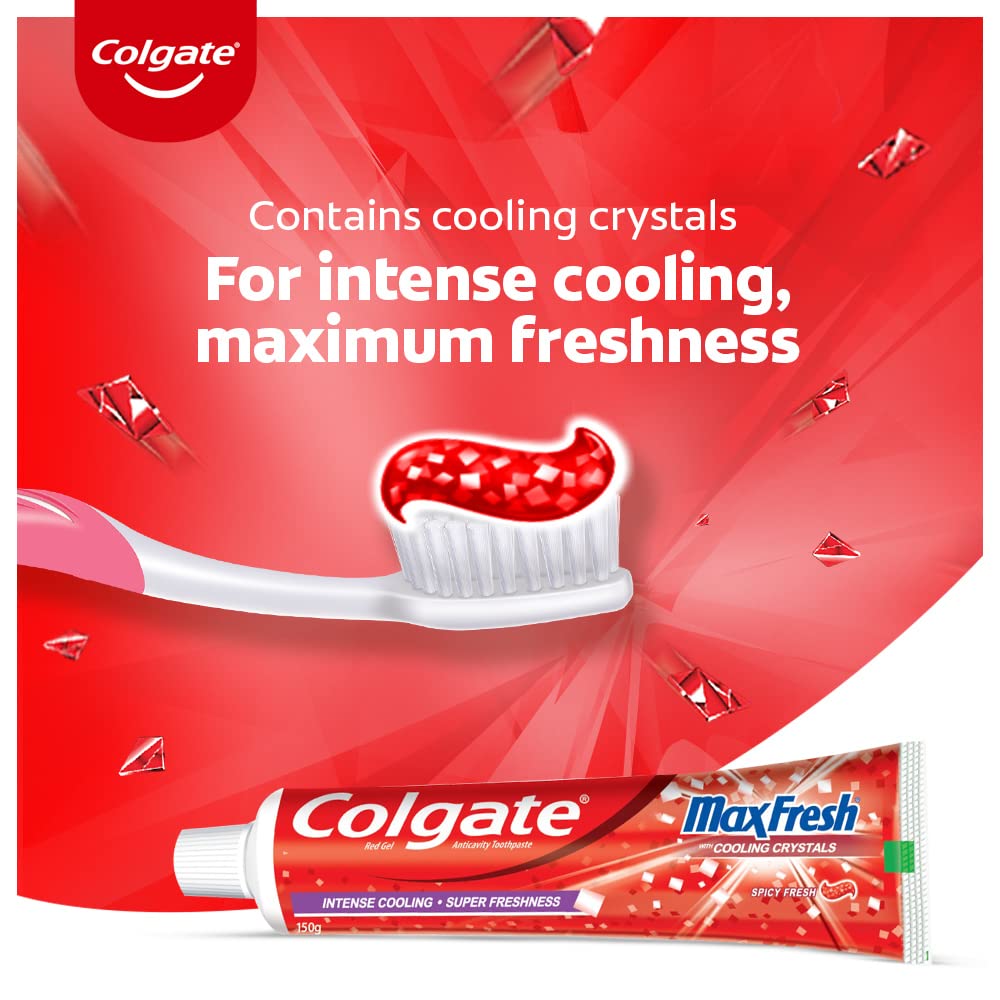 Colgate MaxFresh Toothpaste, Spicy Fresh Red Gel paste with Menthol for Super Fresh Breath, 600gm, Saver Pack – view 3