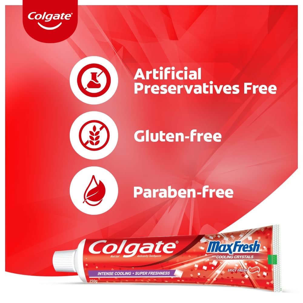 Colgate MaxFresh Toothpaste, Spicy Fresh Red Gel paste with Menthol for Super Fresh Breath, 600gm, Saver Pack – view 6