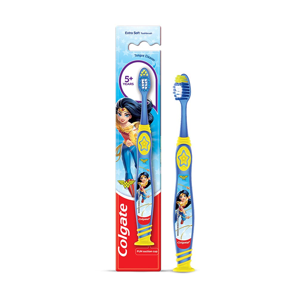 Colgate kids Wonder Woman toothbrush with compact oval head