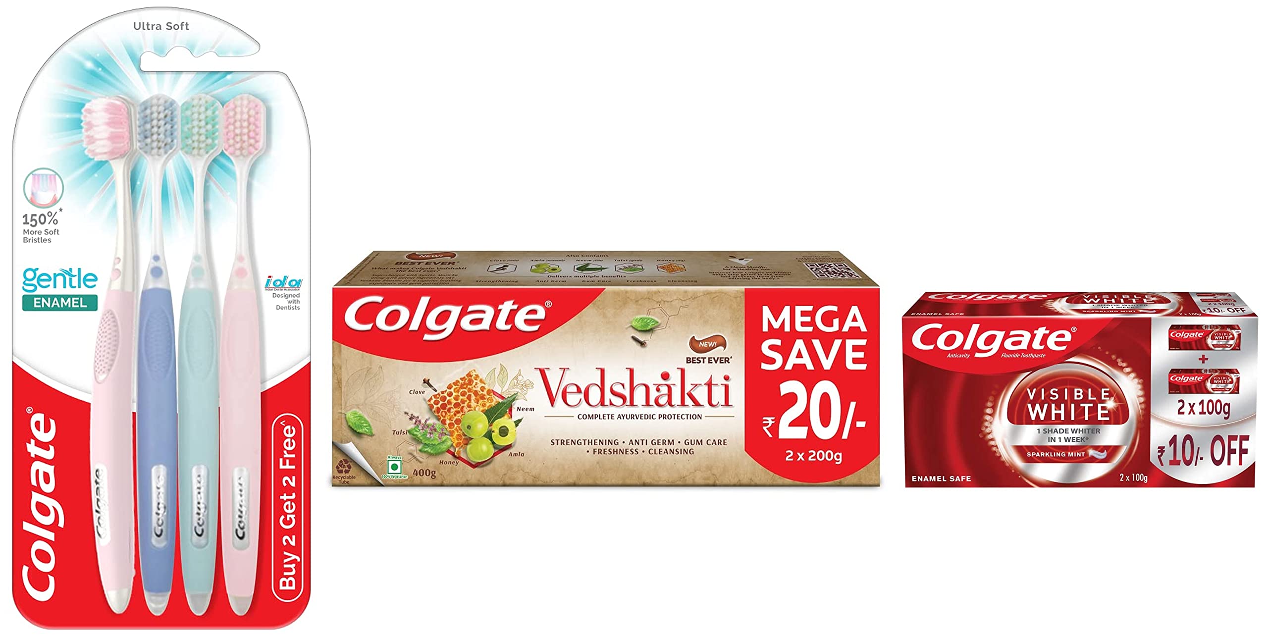 Colgate Visible White 50g sparkling mint toothpaste tube
