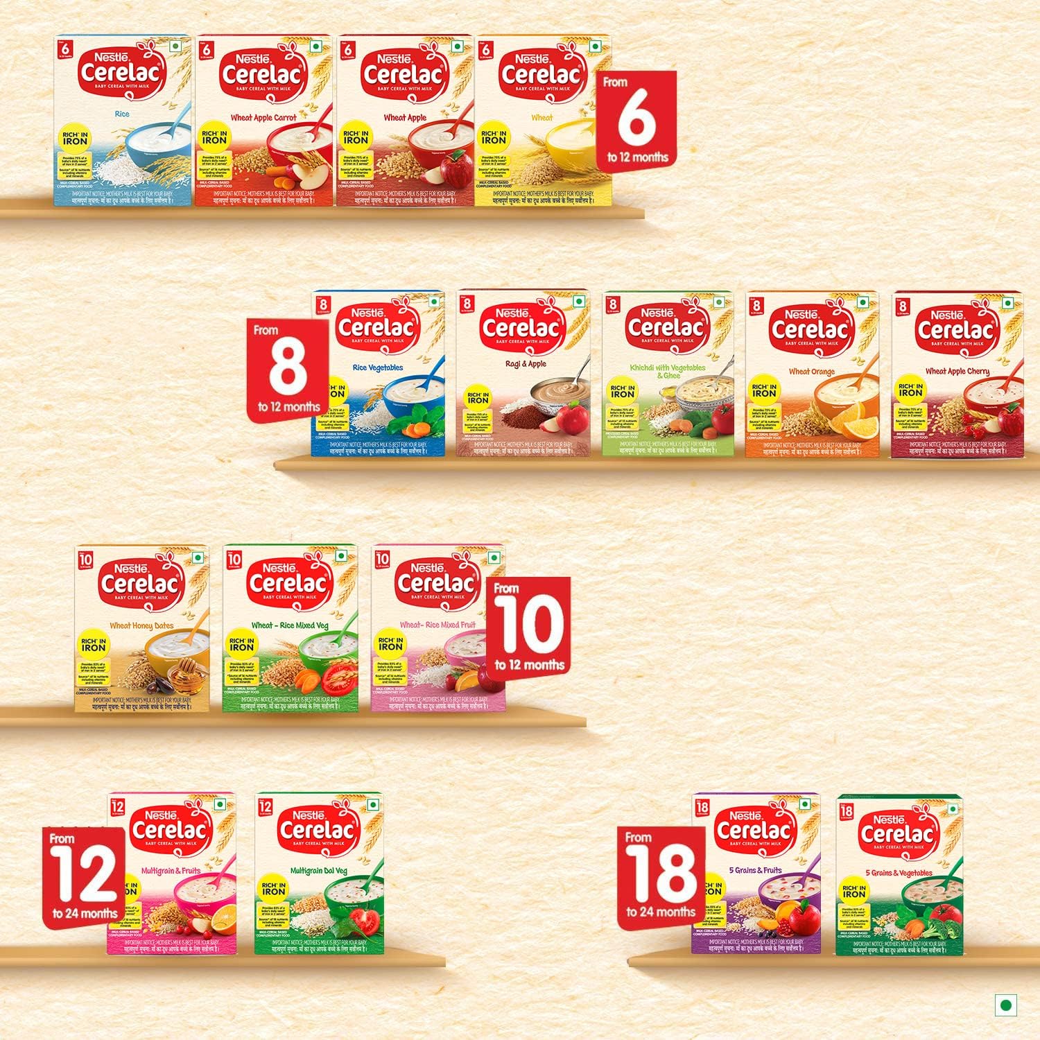 Nestle Cerelac Baby Cereal with Milk , Rice Vegetables , From 8 to 24 Months ,Stage 2, Source of Iron & Protein , 300g – view 8