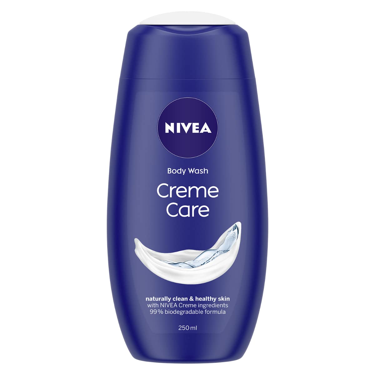 Front view of Nivea Crème Care moisturizing body wash bottle