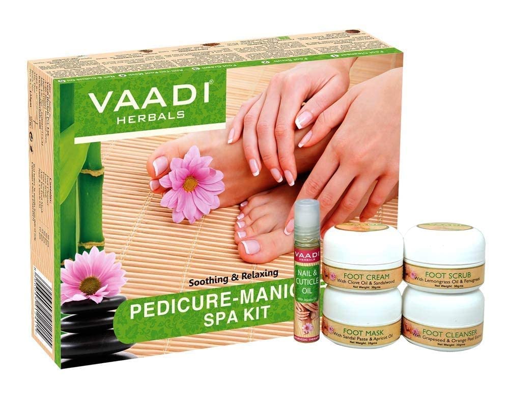 Vaadi Herbals Soothing and Refreshing Pedicure Manicure Spa Kit, Cream and Oil Set, 135g – view 2