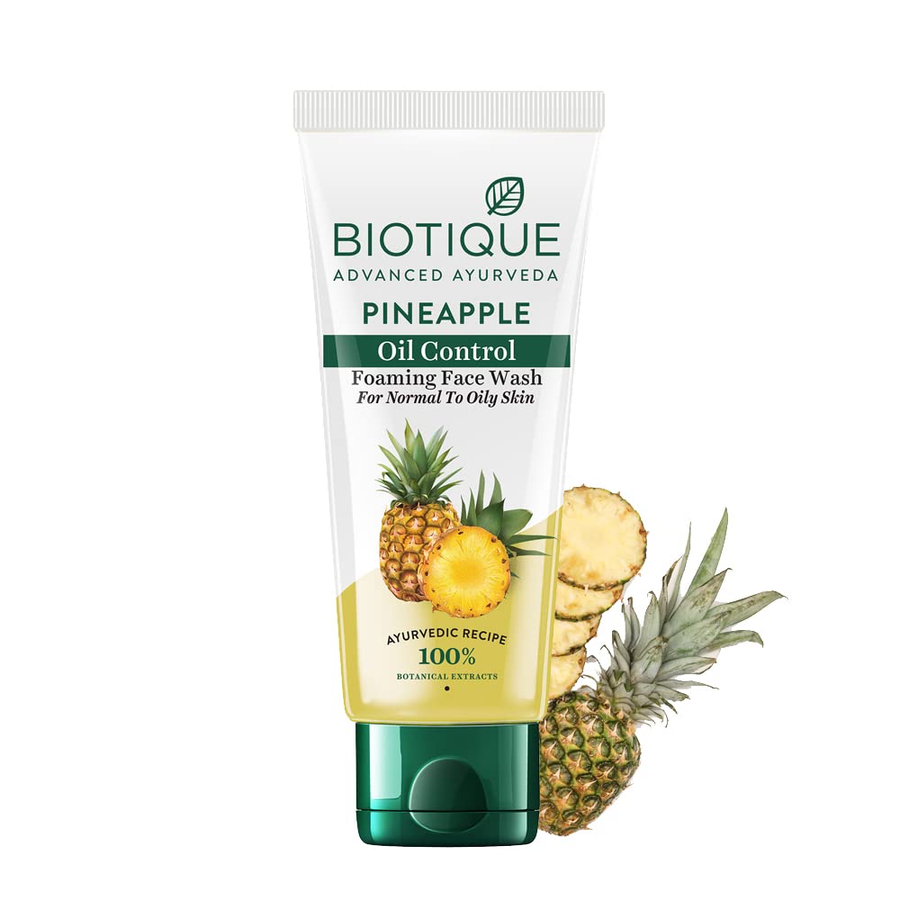Biotique pineapple foaming face wash tube for oil control