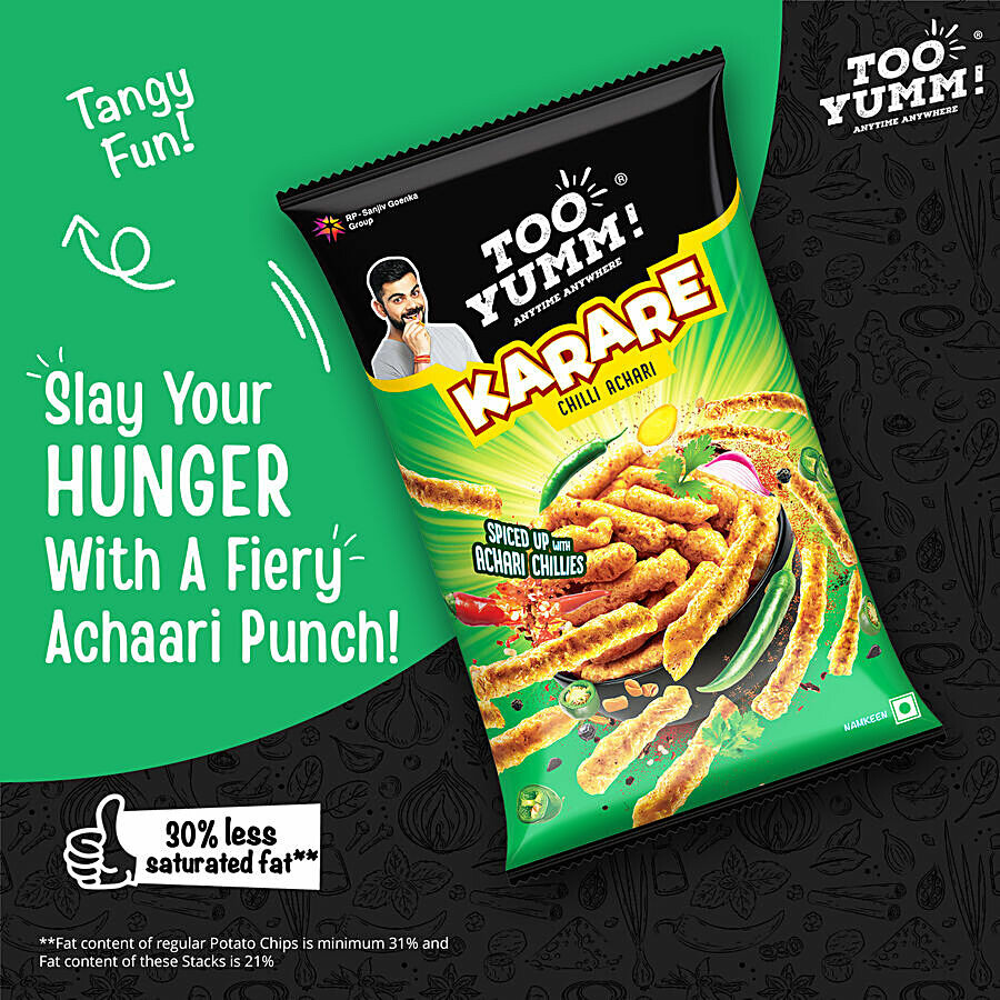 Too Yumm! Chilli Achari Flavour Karare Namkeen 70 g – view 6