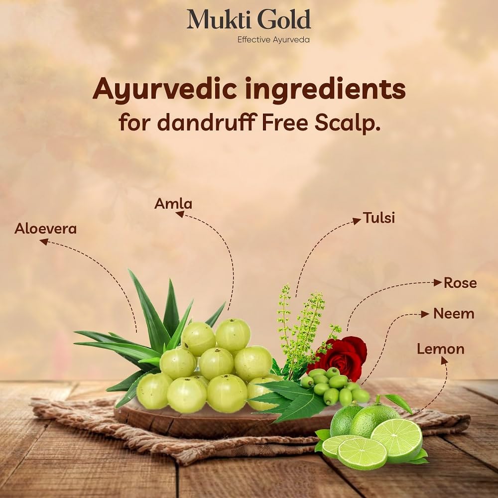 Axiom Mukti Gold Anti-Dandruff Shampoo 400Ml With Aloe Vera – view 4