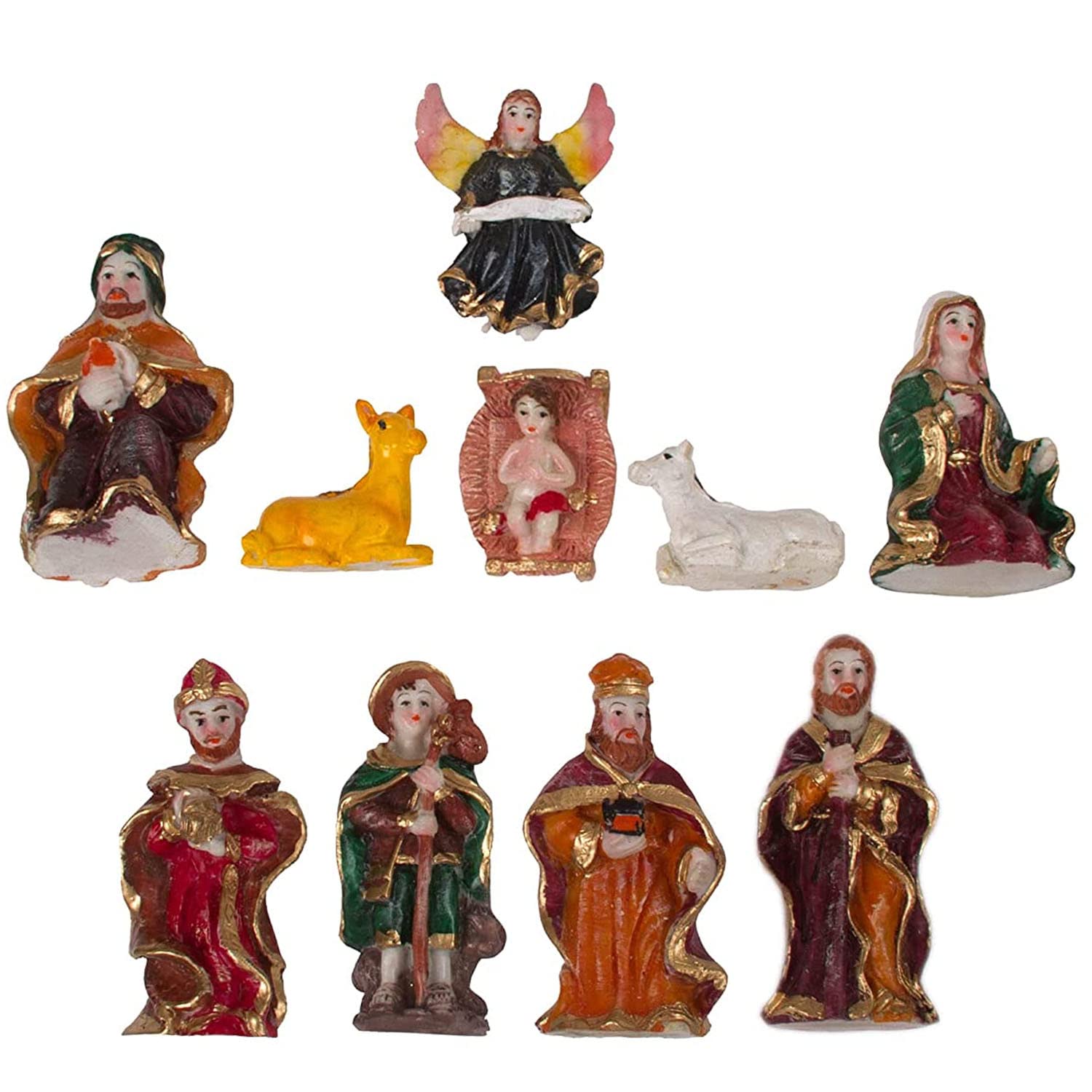 TIED RIBBONS Christmas Nativity Crib Set Baby Jesus for Home Decoration- Christmas Gifts for Family Friends - (Resin, Multicolor, 10 Piece) - Christmas Decorations Items for Home - Xmas Crib Statue – view 3