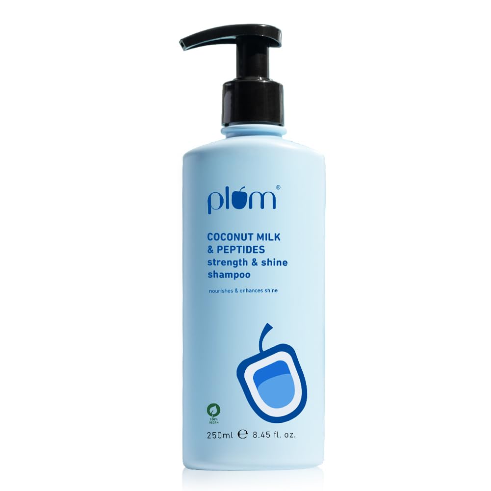 250 ml Plum coconut milk and peptides shampoo bottle front view