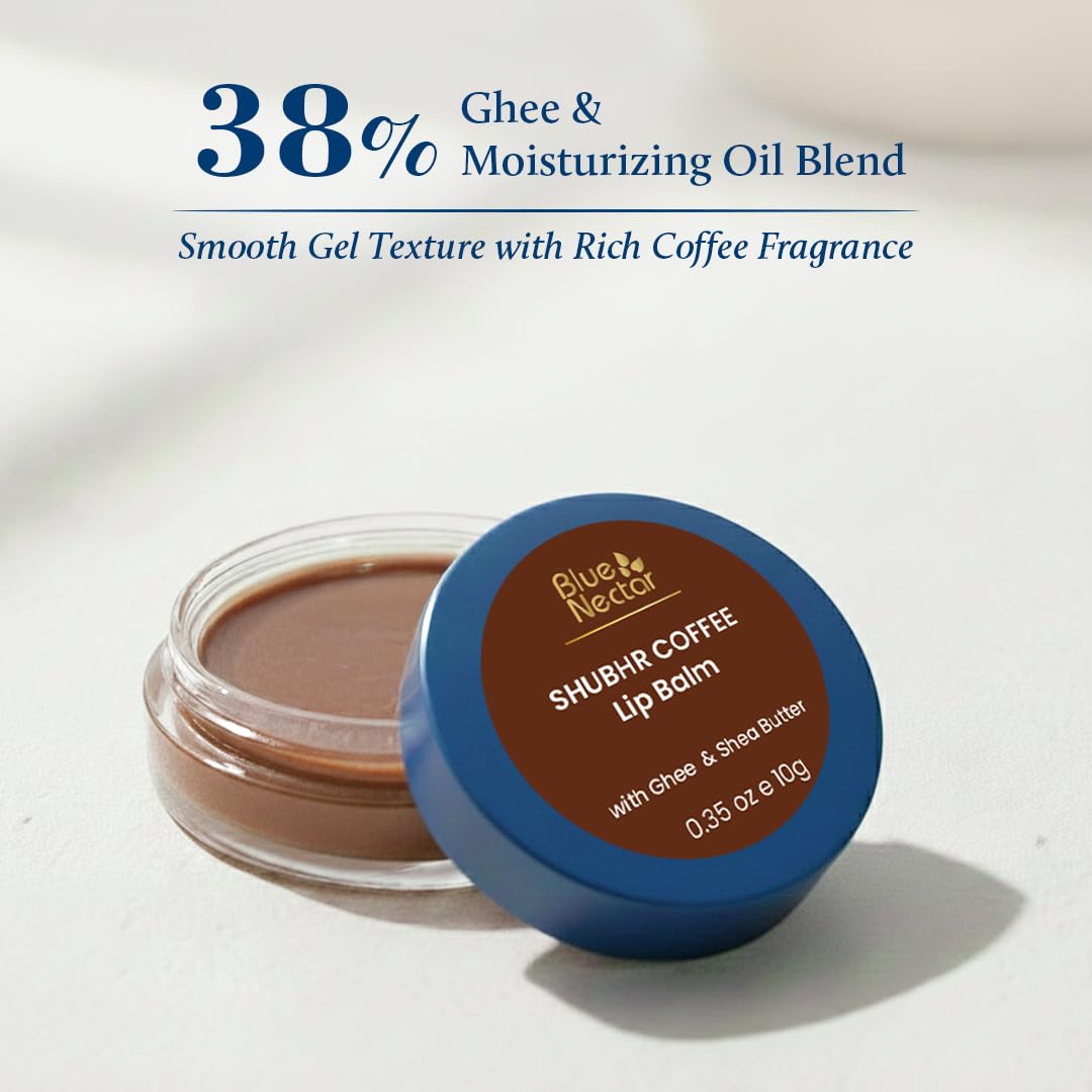 Blue Nectar Shubhr Coffee Lip Balm with Ghee for dryness and lips brightening – view 2