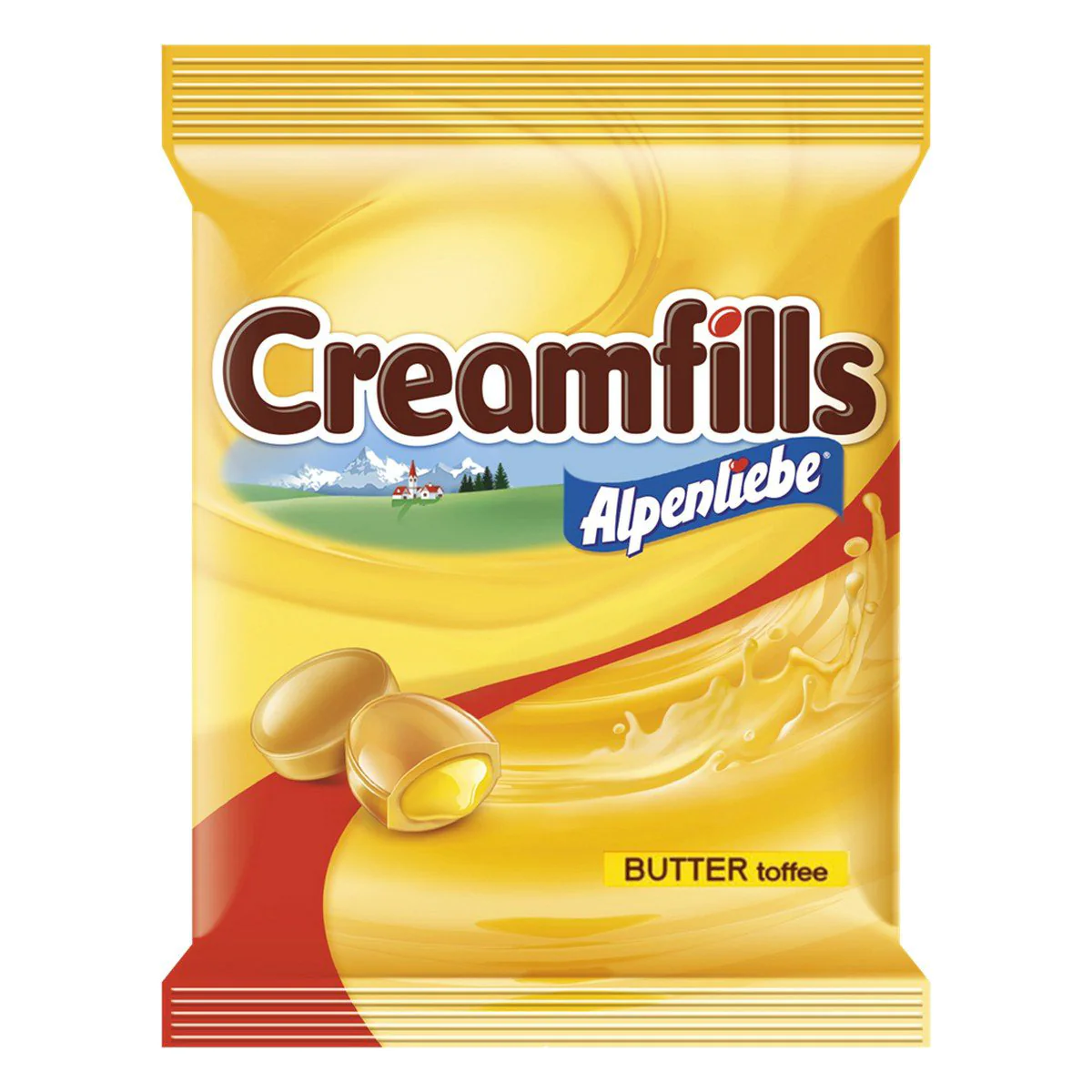 Jar of Alpenliebe Creamfills individually wrapped butter toffee candies