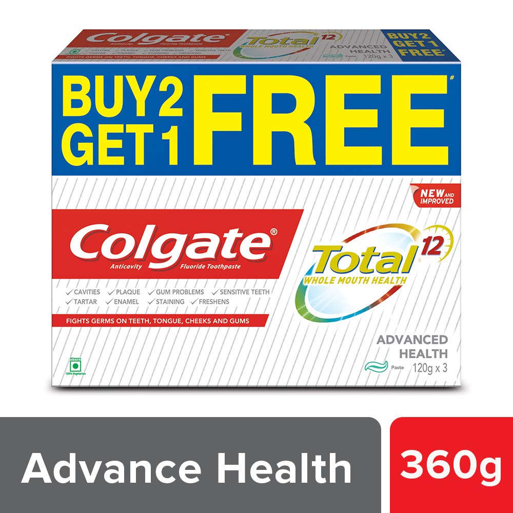 Colgate Total Whole Mouth Health, Antibacterial Toothpaste, 360gm (Advanced Health) – view 2