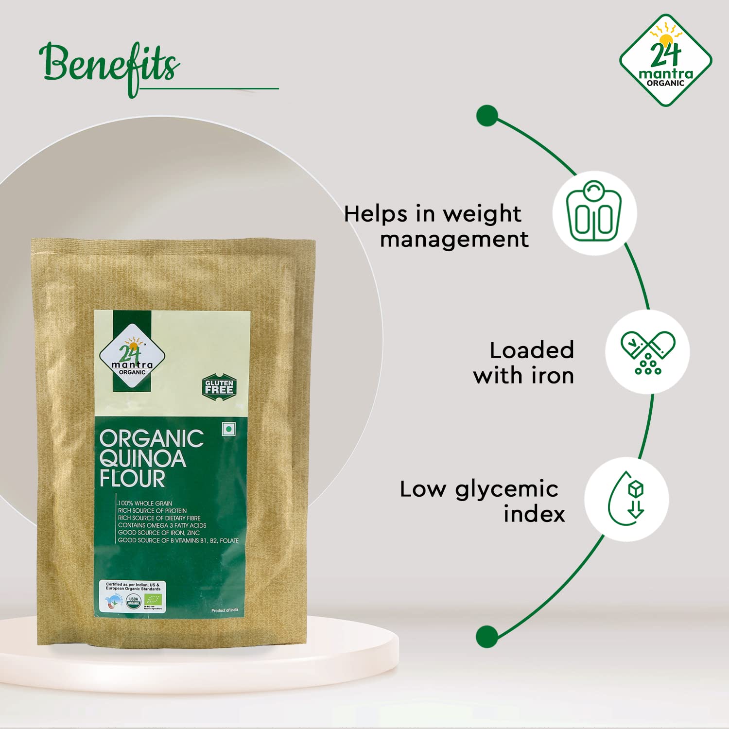 24 Mantra Organic Quinoa Flour - 250gms – view 6