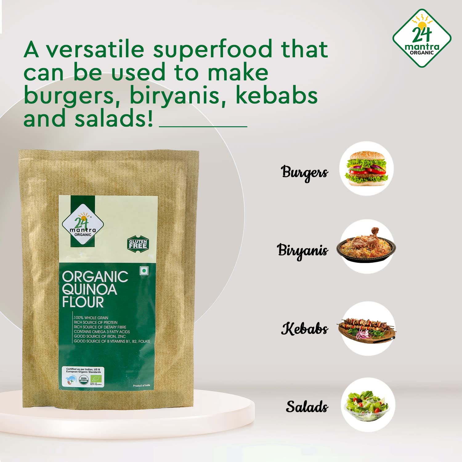 24 Mantra Organic Quinoa Flour - 250gms – view 7