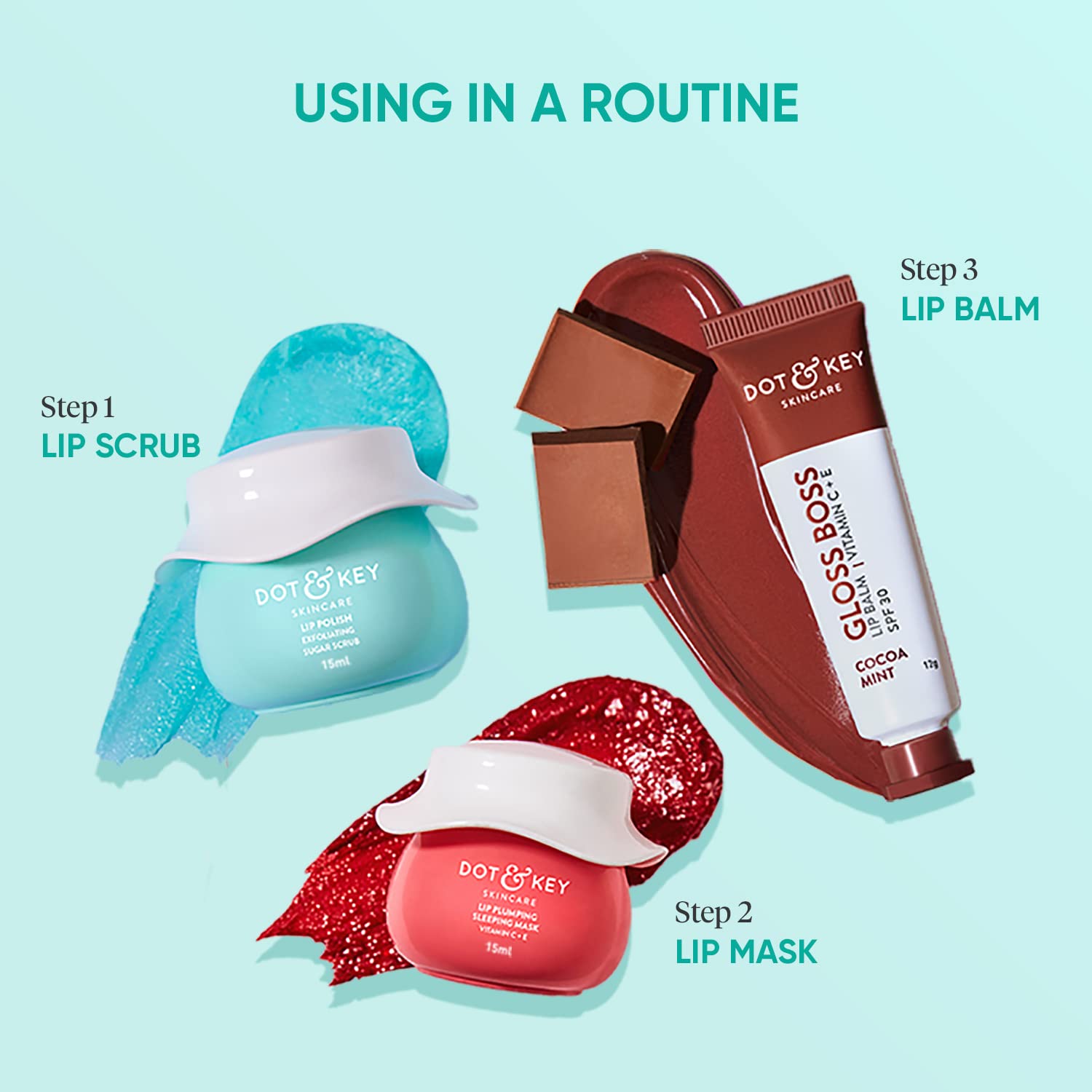 Dot & Key LIP POLISH Choco Mint Exfoliating Sugar Scrub, 15ml – view 6