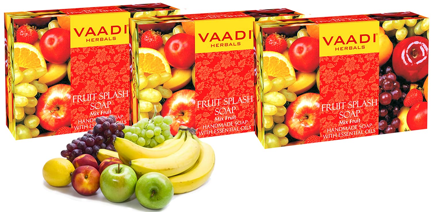 Vaadi Herbals Fruit Splash Soap three-bar box with fruit extracts