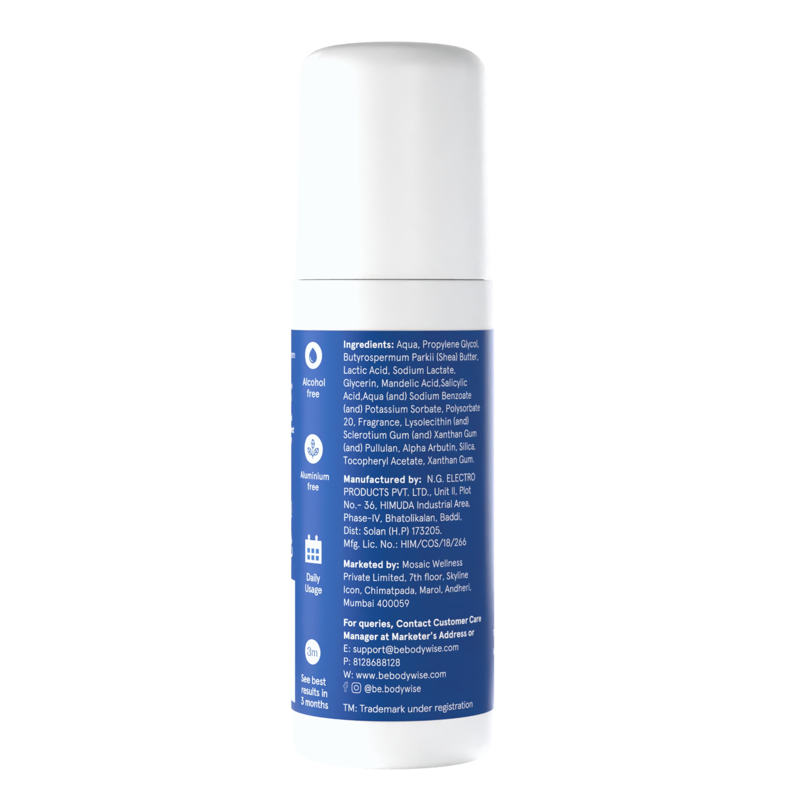Be Bodywise 4% AHA BHA UnderArm Roll On 75ml – view 7