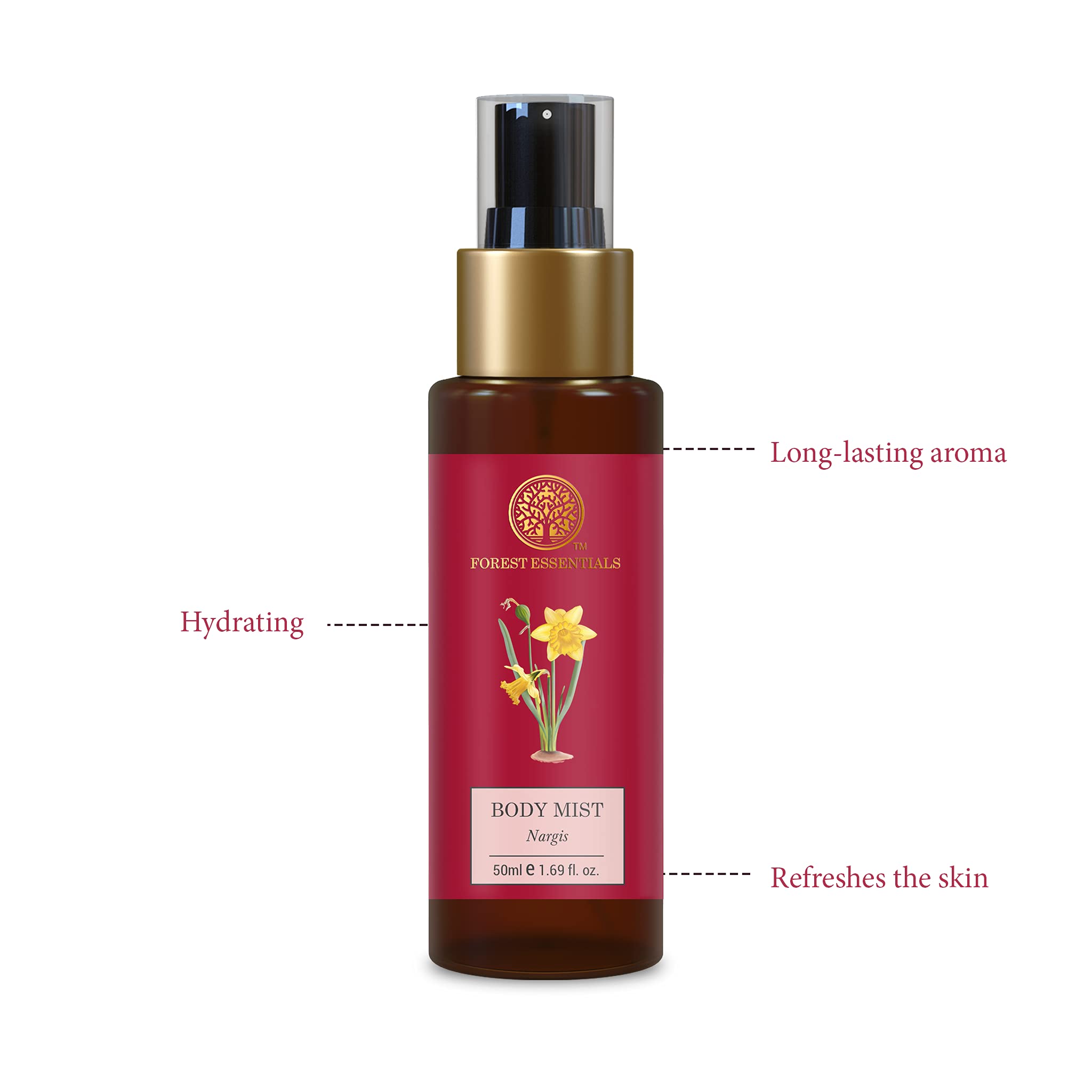 Forest Essentials Travel Size Body Mist Nargis & Forest Essentials Delicate Facial Cleanser Mashobra Honey Combo – view 3