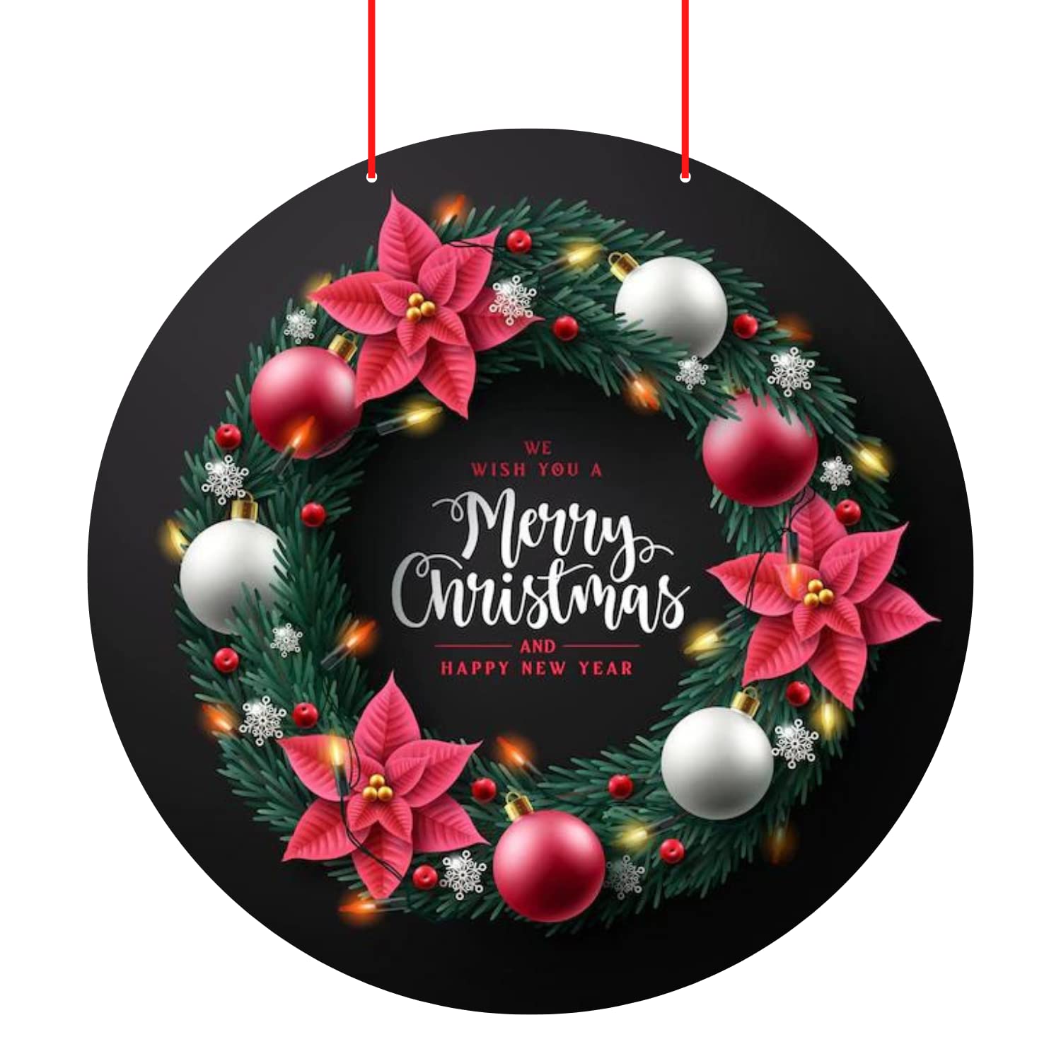 Webelkart festive round door hanging for Christmas and New Year décor