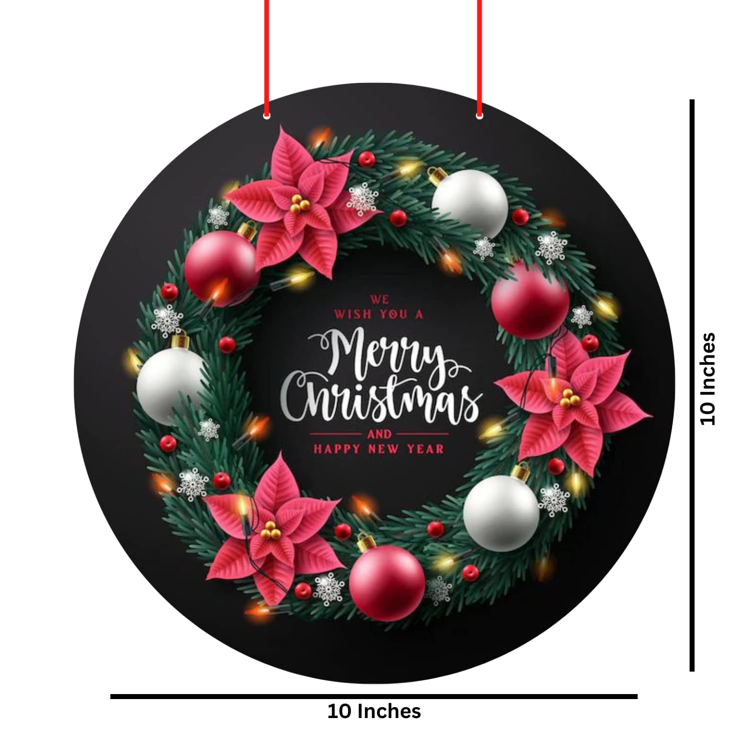 Webelkart Premium Merry Christmas and Happy New Year Printed Wall Hanging/Front Door Hanging for Home and Christmas Decorations Items – view 2